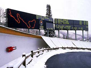 Sehr großer digitaler Bildschirm im Utah olympischen Park