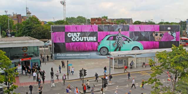 Fiat „Cult Couture“ auf der Wall @ Westfield des Ocean Outdoor